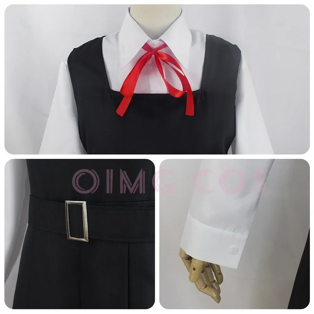 Mitaka Asa Cosplay Costume Chainsaw Man Outfits Blue Suit Shirt Tie Anime Short Wig Neck Ring Halloween Women Uniform view 4