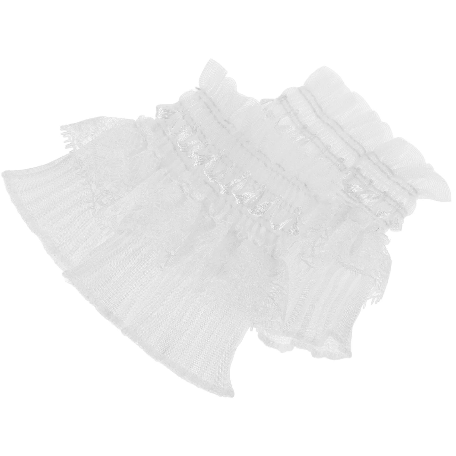 1 زوج انفصال نفخة الأكمام للنساء فستان الزفاف اكسسوارات وهمية كم الأصفاد الدانتيل المعصم الأصفاد زي الأكمام المرفقة