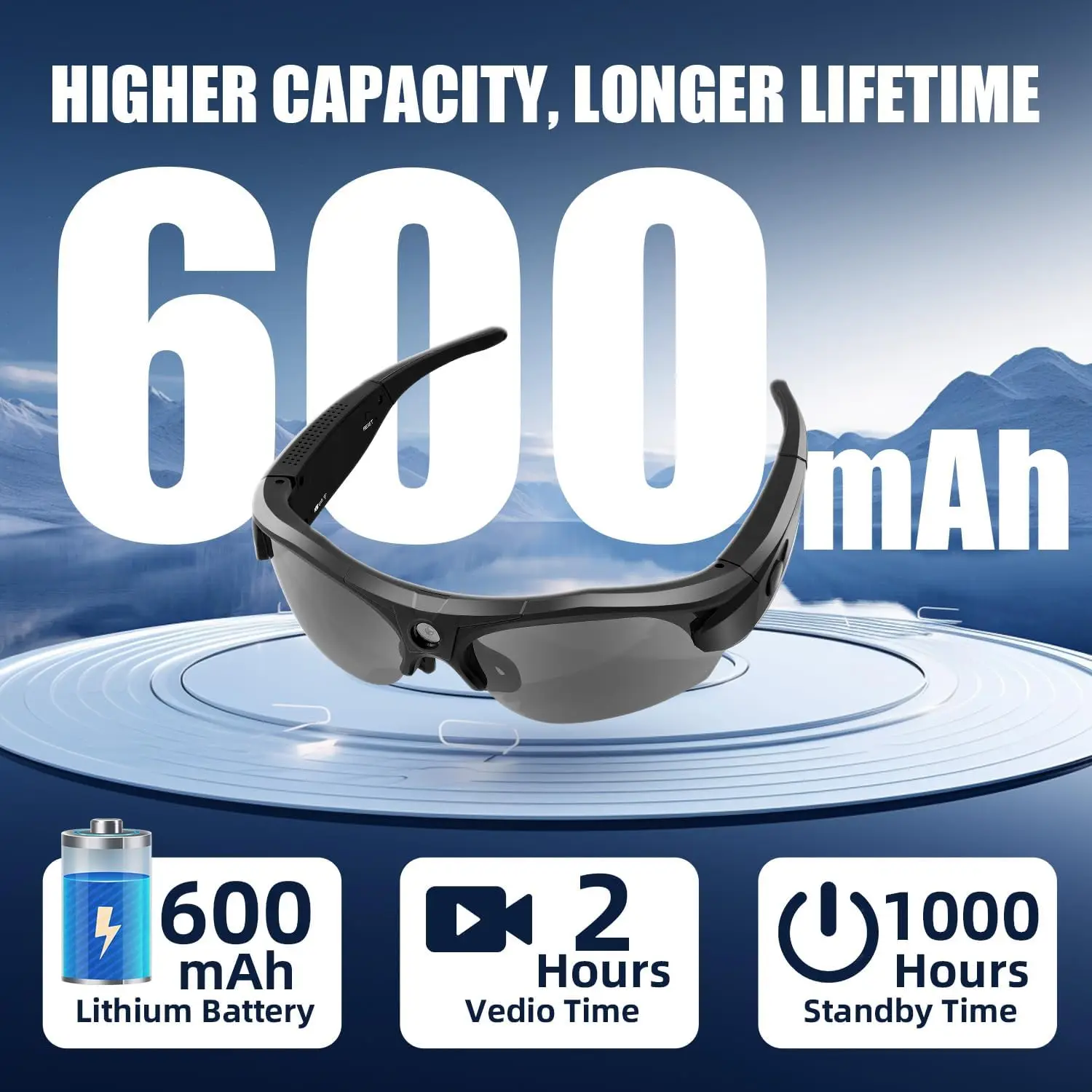 

lenses with camera big frames telecamera sport HD mini wireless recorder long distance records glasses video body bike battery