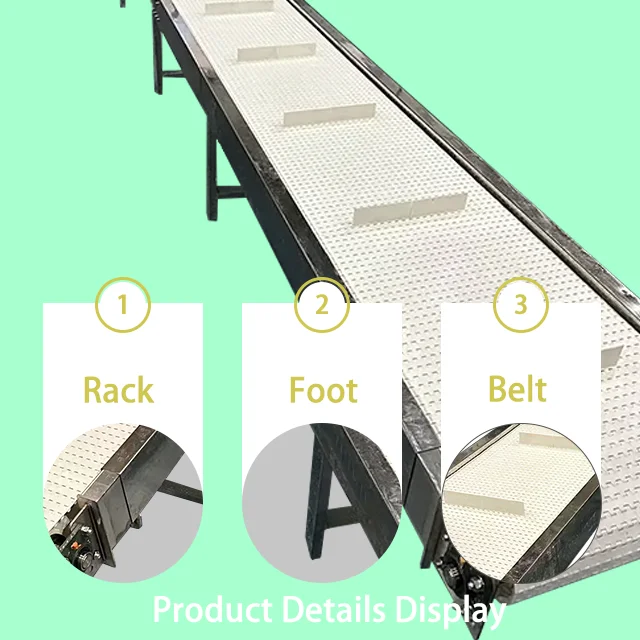 Nuts Potatoes Incline Belt Conveyor Modular Belt Incline Conveyor for Truck to Warehouse Food Industry Conveyor Belt System