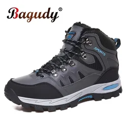 New Winter Men's Ankle Boots Shoes Waterproof Outdoor Snow Boots Warm Plush Casual Men Sneakers Non-Slip Fashion Hiking Boots