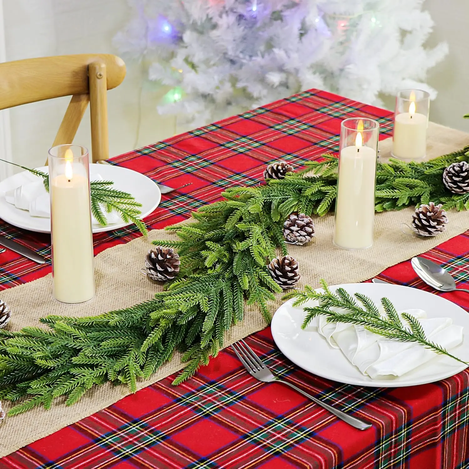

Artificial Plants Pine Needle Christmas Tree Party Home Room Table Decora Outdoor Yard Garden Wedding Wreath Bridal Diy Gift Box