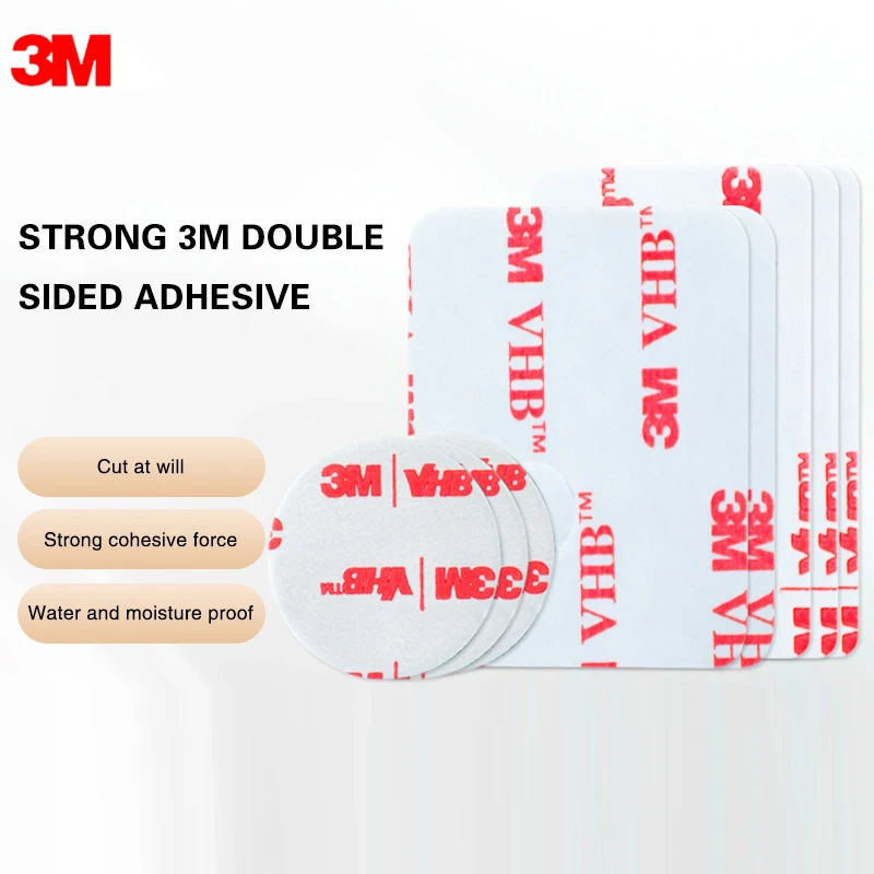 3M Strong VHB Double Sided Tape No Trace Self Adhesive Sticky Decor Strong Pad Mounting Adhesive Fixed Wall Driving Recorders