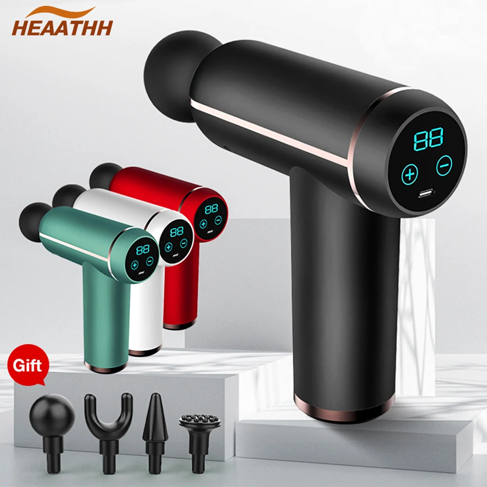 

Portable Fascia Gun Massager LCD Display Massage Gun for Body Neck Shoulder Back Deep Tissue Muscle Relaxation Gout Pain Relief