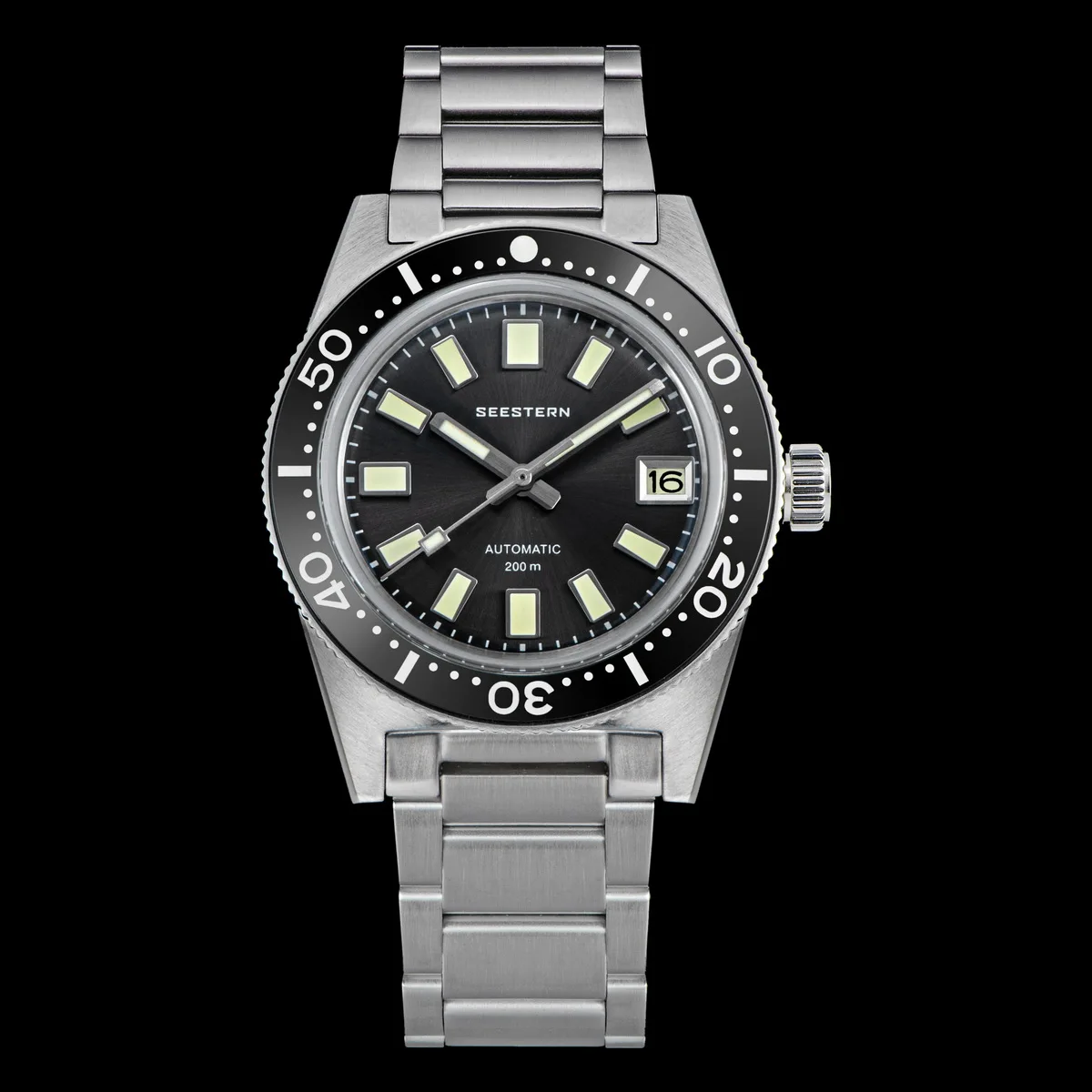 SEESTERN 62MAS Diving Watch Men Automatic Mechanical Wristwatch Luminous Bezel Waterproof NH35 Movement Sapphire Glass Bracelet