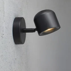 Luz de pared de estilo minimalista nórdico, lámpara de mesita de noche blanca cálida, ángulo ajustable para pasillo, dormitorio, sala de estar, 7W, CREE COB