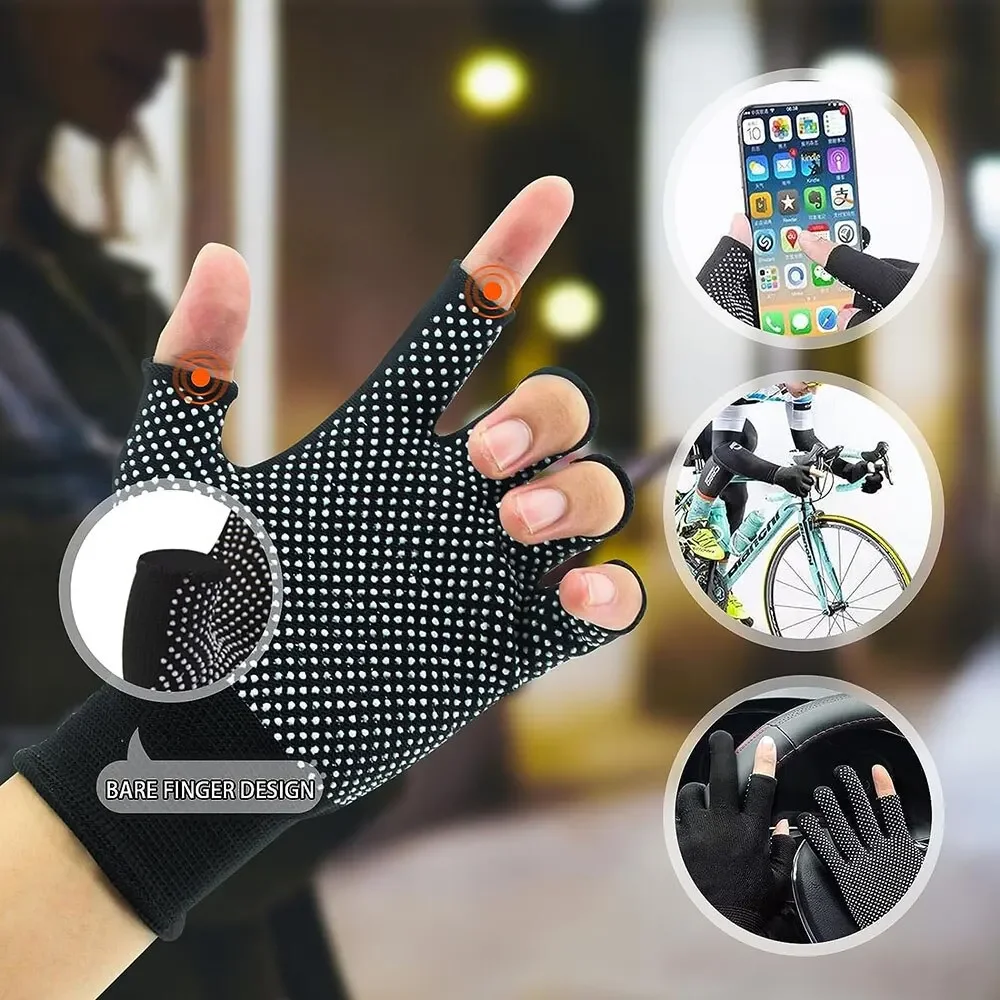 1 Pairs Bicycle Fingerless Gloves Lightweight Sunscreen Anti-Slip Riding Outdoor Workout Gloves Fitness Cycling Motorcycle image 6