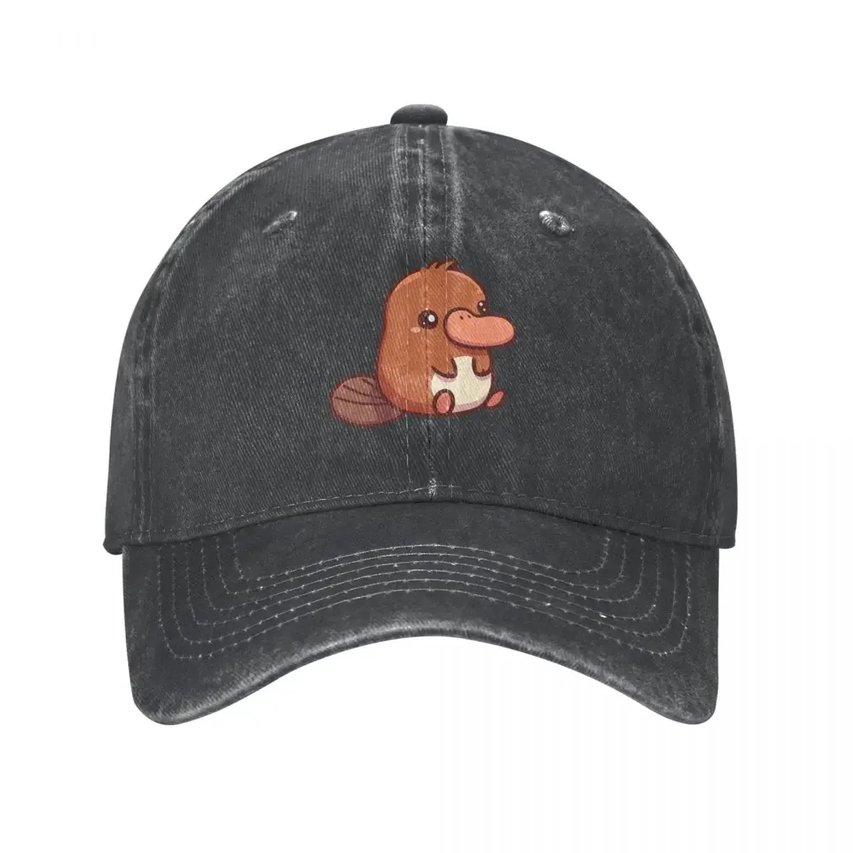 Cute Platypus Illustration Baseball Caps Fashion Washed Denim Hats Outdoor Adjustable Casquette Hip Hop Baseball Cowboy Hat