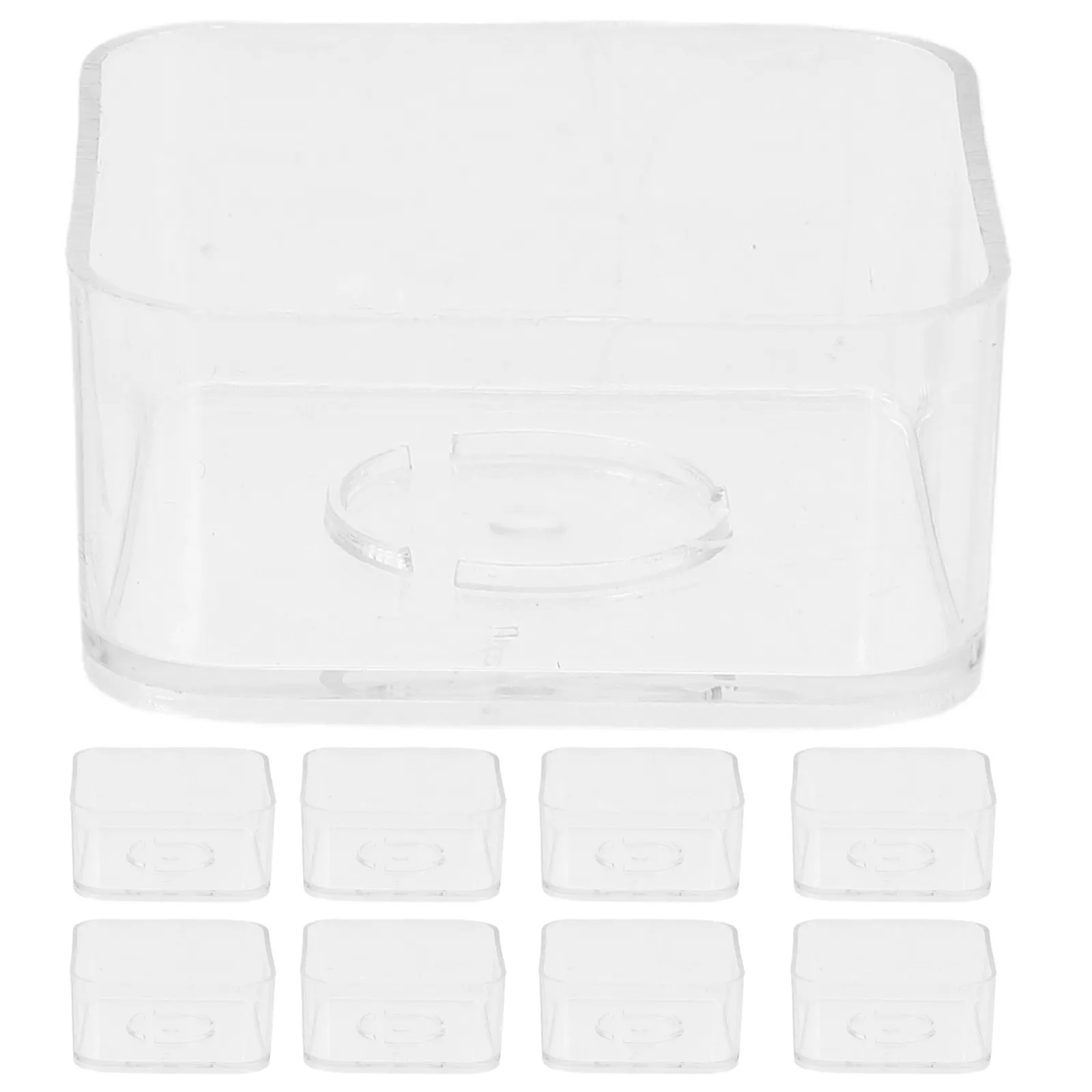 10Pcs Clear Plastic Square Tealight Cups Tea Light Votive Holders Containers for DIY Decor Gifts