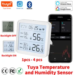 Sensor de temperatura y humedad Tuya con retroiluminación Compatible con aplicación Bluetooth Control remoto termómetro higrómetro