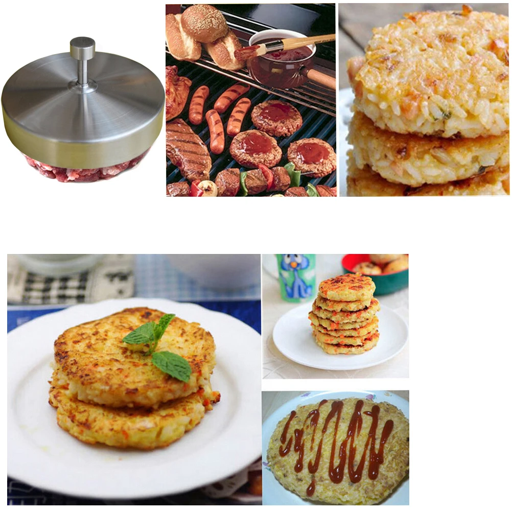 

Steel 9.5Cm Round Burger Press Round Shape Burger Press Meat Shaping Tool For Hamburger Beef Rice Balls Kitchen Use