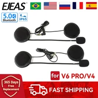 EJEAS micrófono altavoz auricular para V6 Pro/V4 3,5mm enchufe motocicleta casco Bluetooth intercomunicador auriculares