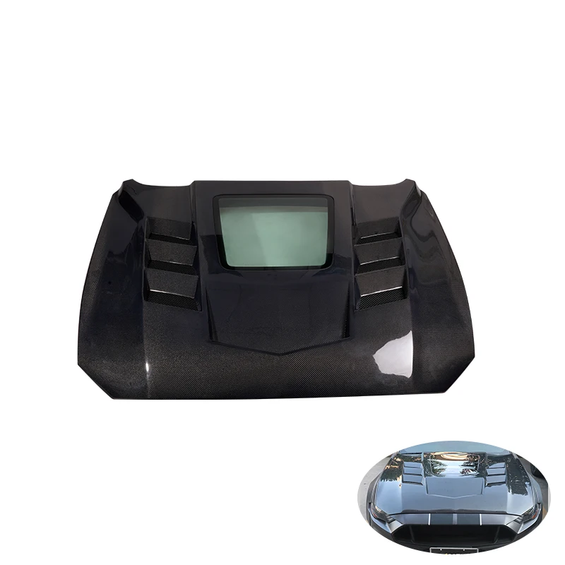 

2018-2021Exterior Accessories Car Bonnet GTSS Style Carbon Fiber Front Hood for Ford Mustang Engine Cover