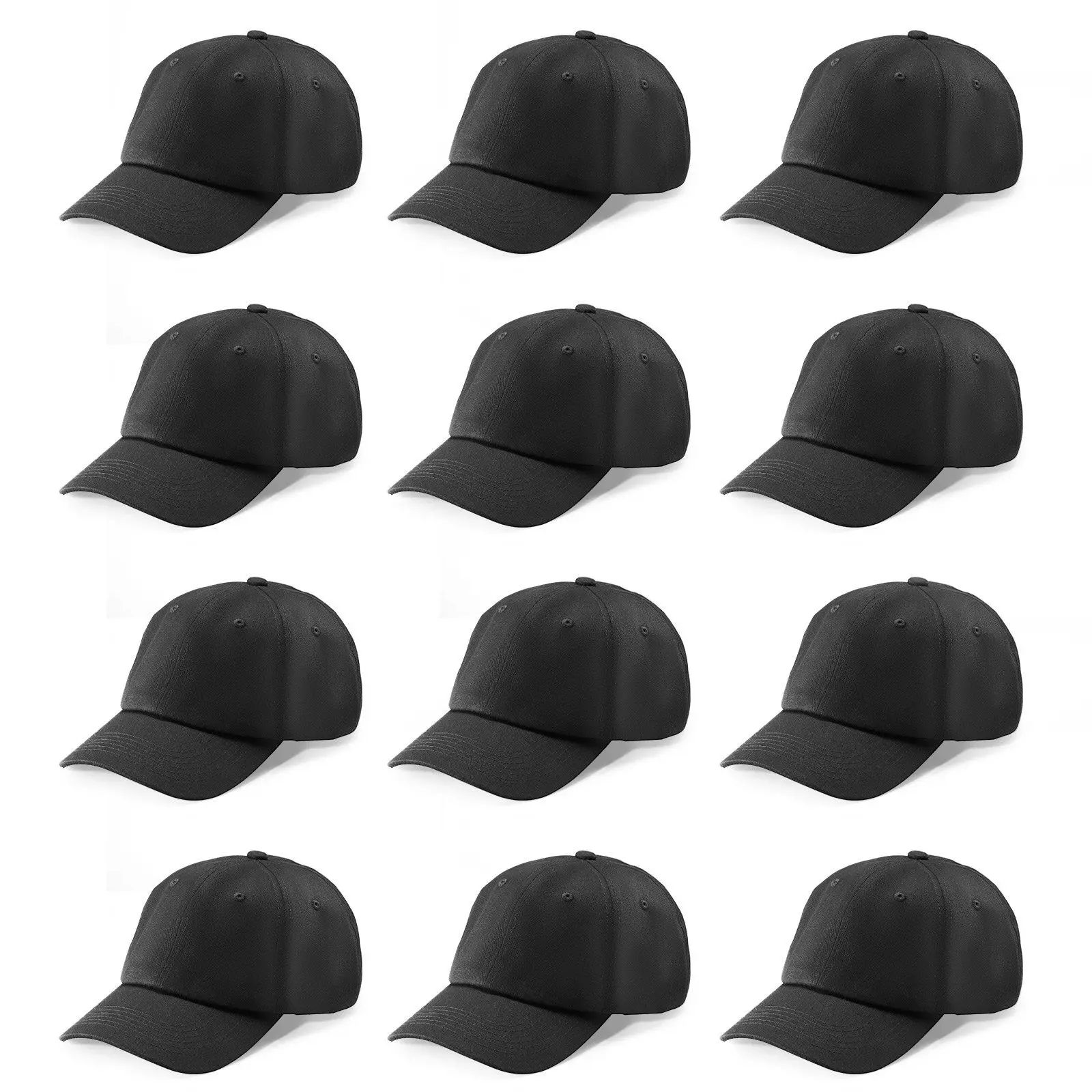 

Бейсболка. Простые бейсболки с дышащей хлопчатобумажной тканью оптом, 12 шт.