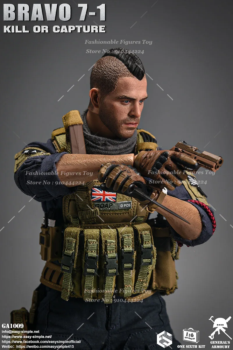 سهلة وبسيطة ES 1:6 الرجال الجندي GA1009 BRAVO7-1 SAS الحديثة العسكرية القتالية الدمى 12 بوصة عمل نموذج لجسم اللعب ﻿