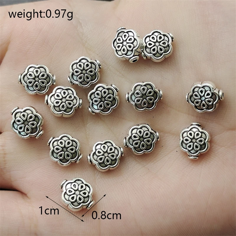 3 Colors Perforated Metal Flower Spacer Gasket DIY Beaded Necklace Earrings Jewelry Connector Accessorie Tibetan Silver Discover