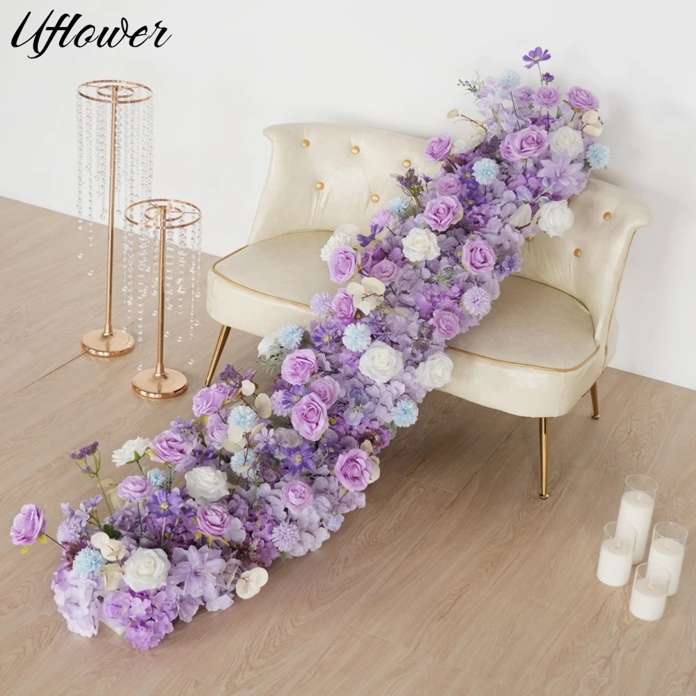 

Uflower 3D Роскошная фиолетовая композиция из роз и гортензий для свадебного декора, украшения арок, напольных цветочных композиций, центральных элементов столов и мероприятий