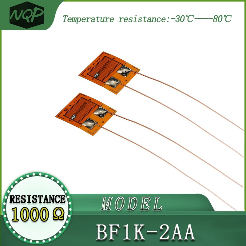 Strain Gauge BF1K-2AA, high precision, resistive type, with a resistance value of 1000 ohms (or 1000 Ω), used for load cells.