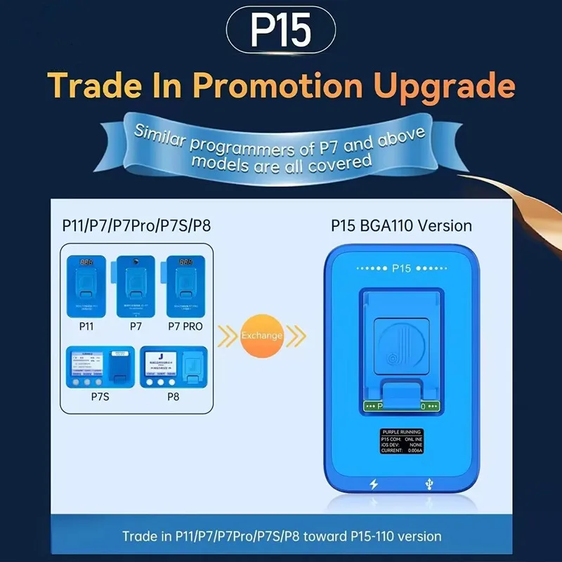 JCID P15 BGA110 Trade In Promotion Upgrade For JC P13/P14 Pro P11/P7/P7 PRO/P7S/P8 Pro 1000S Programmer Need Provide Old Host SN