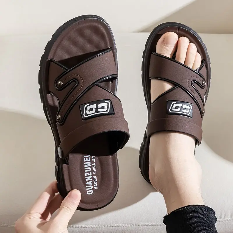 Men's Sandals Anti Slip Beach Shoes 2025 New Summer Versatile Anti Odor Dual Purpose Men's Fashion Waterproof Cool Slippers image 3