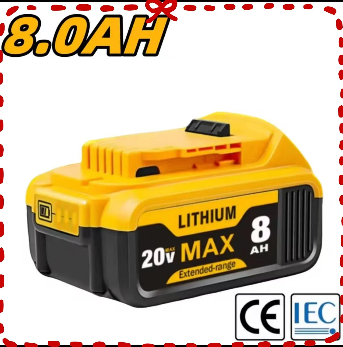 

20V 6.0Ah For Dewalt DCB200 Replacement Battery Compatible withFor Dewalt 20V Tools DCB120⚡⚡DCB182 DCB205⚡⚡DCB206 Battery