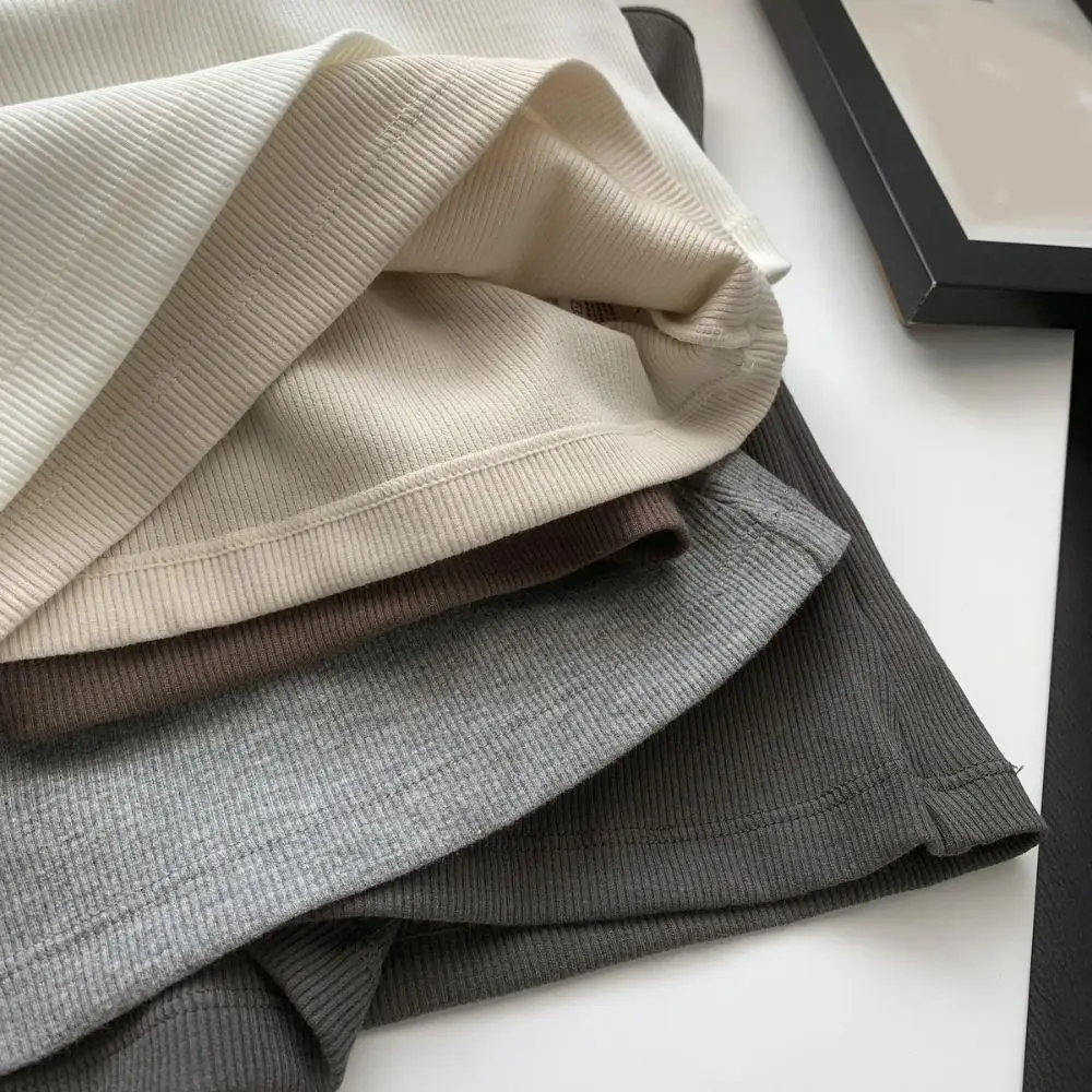 เสื้อกล้ามทรงเข้ารูป ผ้าฝ้าย สีพื้น สายเดี่ยว ครอปท็อป เสื้อซับใน เสื้อชั้นในมีฟองน้ำ สายเดี่ยวสำหรับใส่ไปทะเล