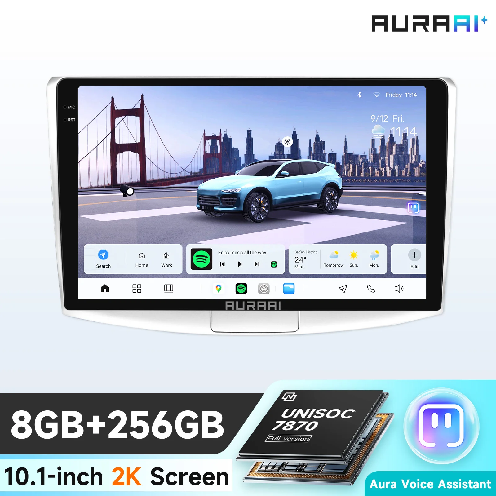 Hizpo 8Core 8+256 Auto Intelligent Screen Android Radio Multimedia Player für Volkswagen Passat B7 2010-2015 GPS Video Carplay 4G Auto Intelligente Systeme AI Voice Navigation Head Unit Autoradio