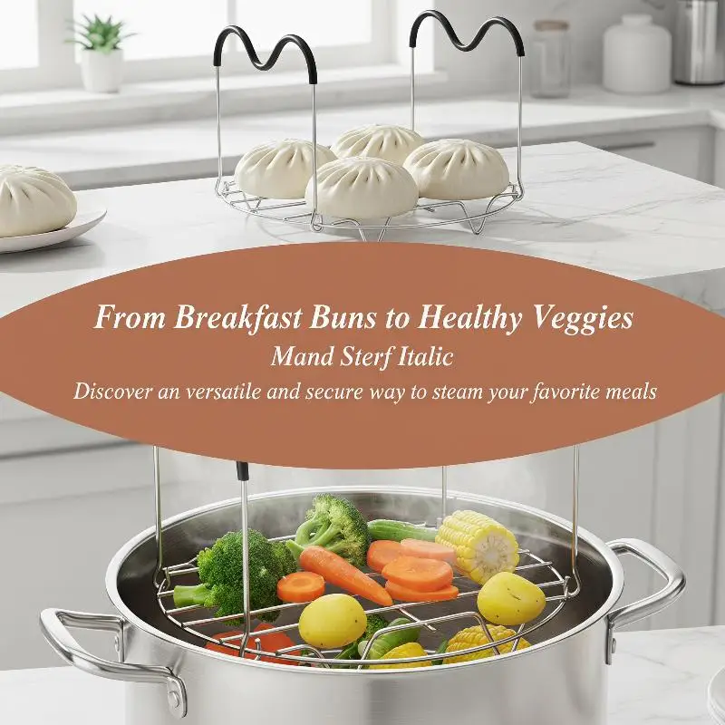 1pc Steamer Rack Trivet Heat Resistant Dishwasher Safe Sturdy Accessory for Home Pressure Cooker Cooking