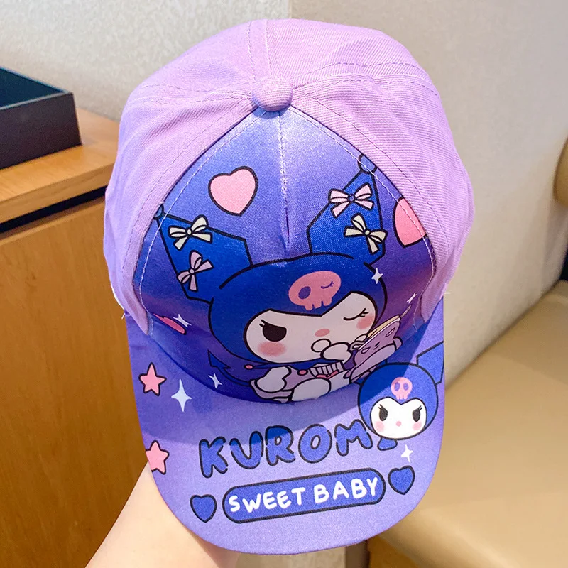قبعة بيسبول للأطفال من Miniso، قبعة بيسبول للفتيات Sanrio Kuromi واقية من الشمس، قبعة بيسبول كرتونية للأطفال الأولاد
