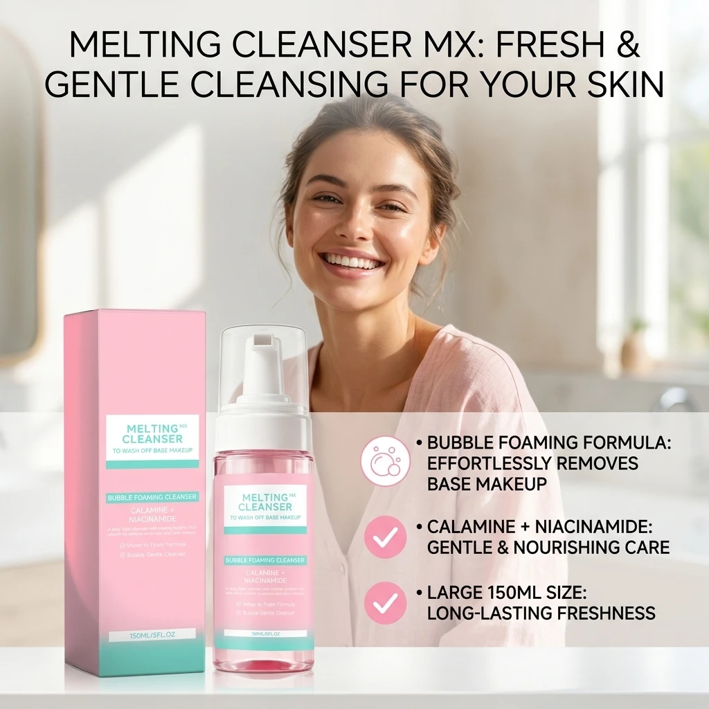 Bubble Face Wash Hydrating Remove Daily Dirt & Light Base Makeup Deep Clean Pores Soothing Skin Gentle Foaming Facial Cleanser