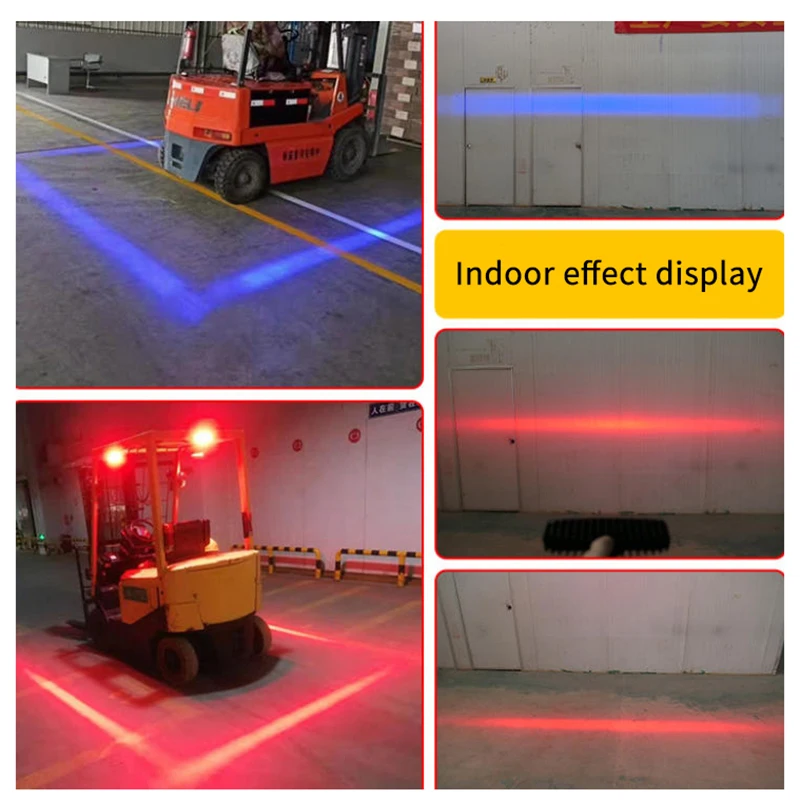 Hot Forklift Warning Light 27W 9LED Truck Safety Work Light Bar 12-80W Red Flood Beam Danger Zone Warning Lamp Side Line Marker