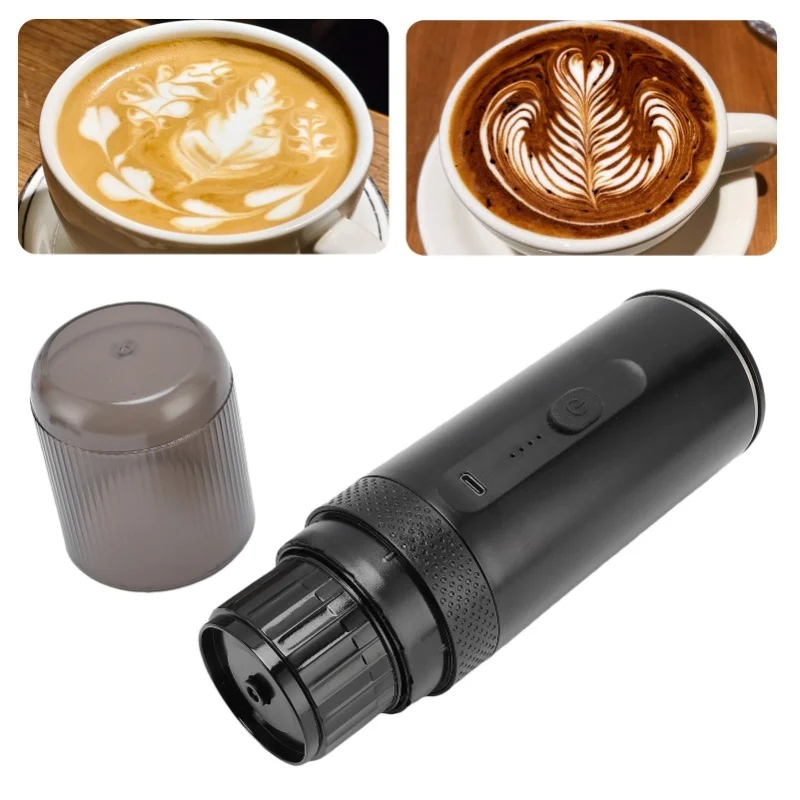 Small Automatic Coffee Maker Portable Cordless Capsule Machine For Travel Camping Outdoor Car