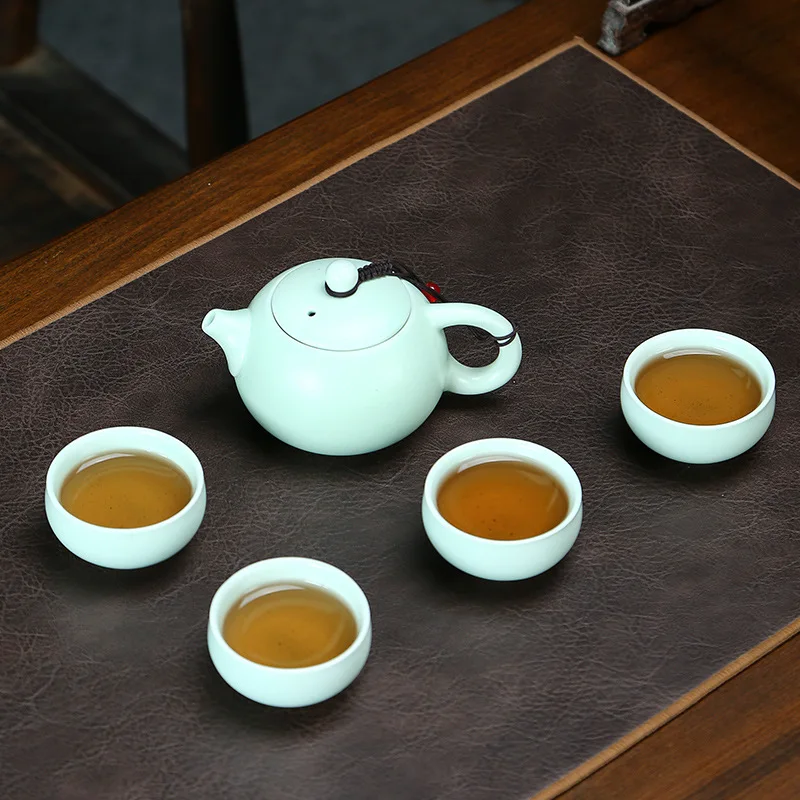 Dingyao Xishi Teapot Set with Four Cups - Tea Set for Business Events, Mid-Autumn Festival, National Day, and Store Anniversary