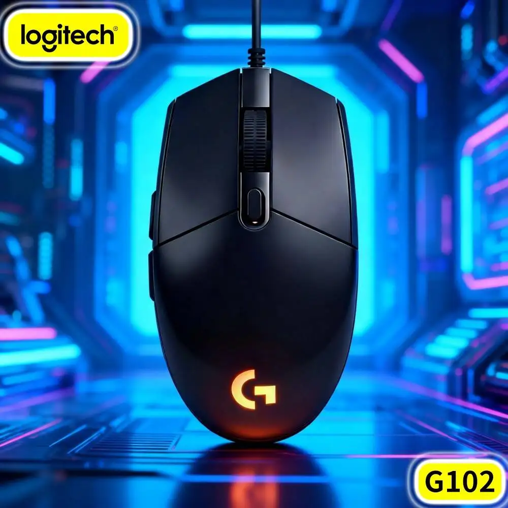 Mouse Gamer Logitech G102 Prodigy, Sensor de Rastreamento Adaptativo Funciona com Precisão Sem Necessidade de Mousepad Especial para Jogos