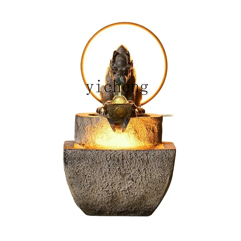 TQH lucky flowing water ornament circulating water living room entrance rockery fountain humidifier landscape store restaurant