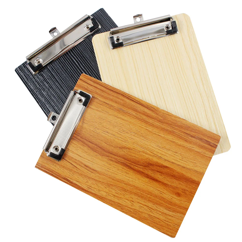 

3Pcs Wooden Writing Board Portable Clipboard Thick Board Good Flexibility Anytime Anywhere Writing Support Portable Clipboards