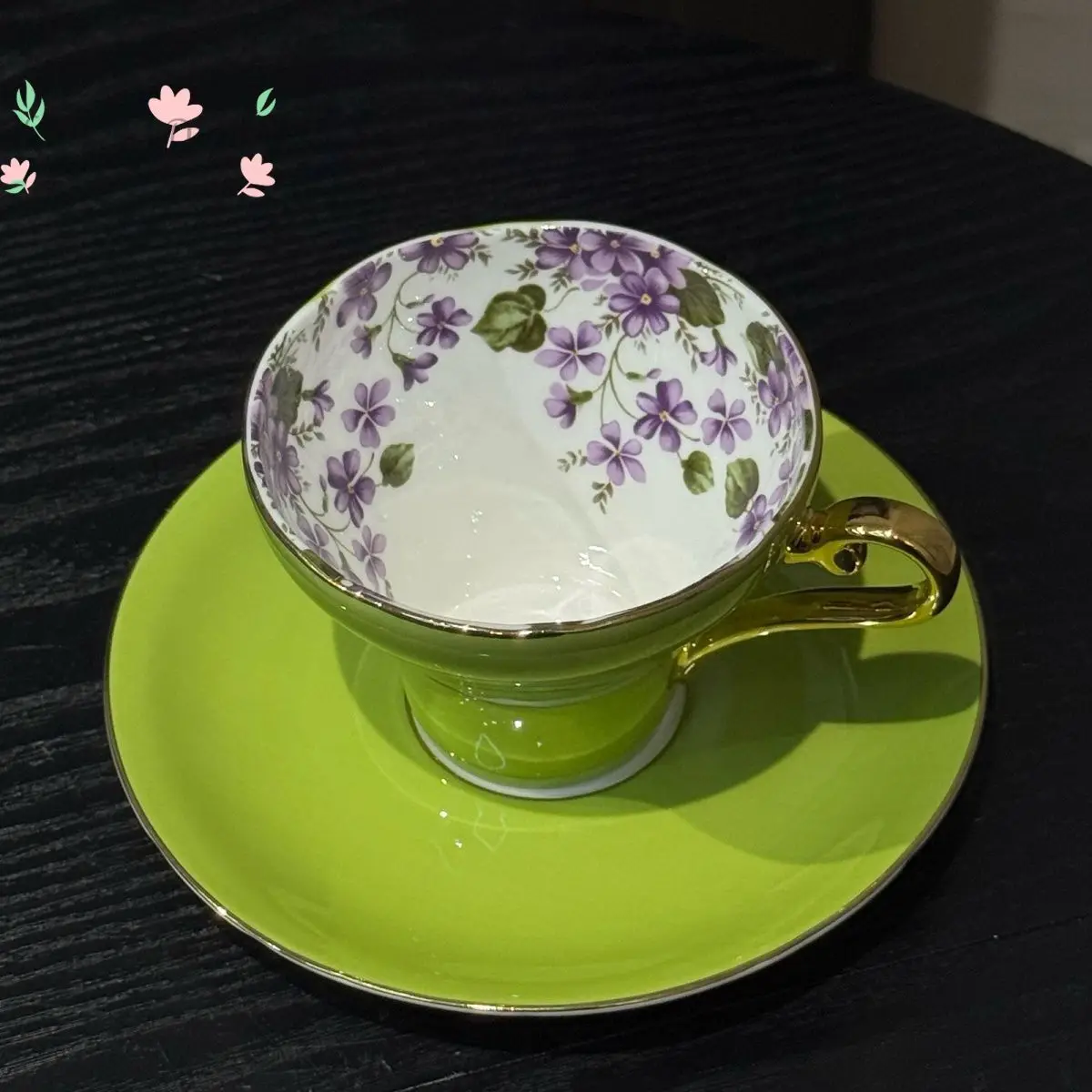 British natural impression bone china tea cup saucer set flower tea cup coffee cup afternoon tea