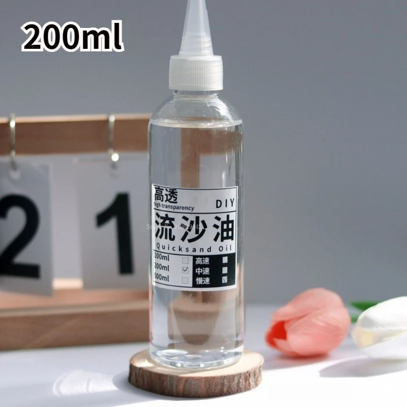 200ml High Transparent Quicksand Oil High/medium/slow Speed DIY Resin Molding Handicraft Cat Claw Phone Case Filling Material