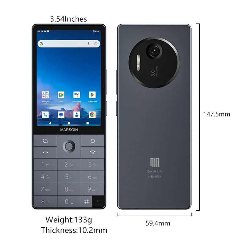 Qin F25 MTK8786 Not Unlock Google Play Android 14 Dual SIM Cards