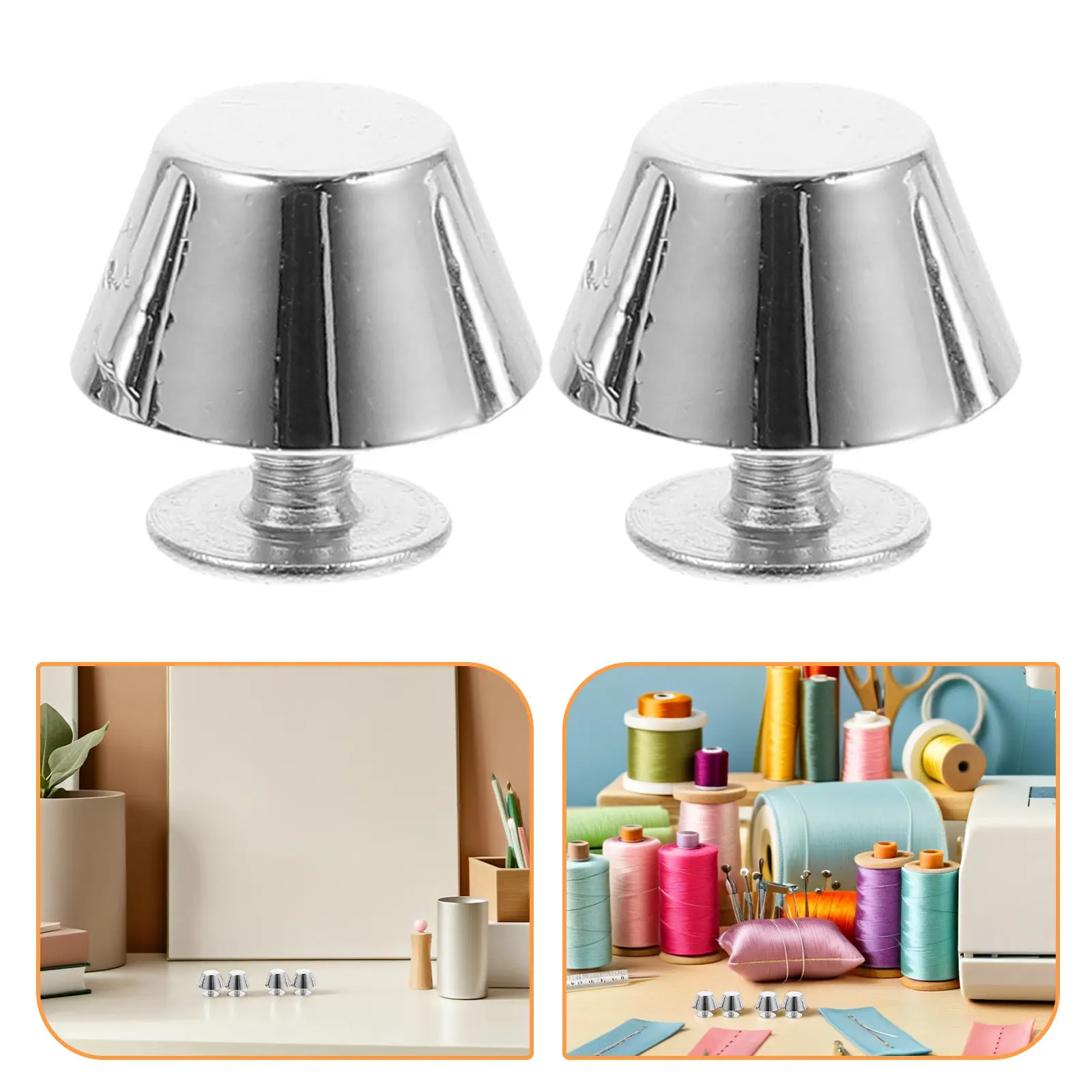 15Pcs Zinc Alloy Bag Bottom Studs Metal Feet Hardware Kit for Purse Handbag Protective Feet Rivet Nails for Craft Making