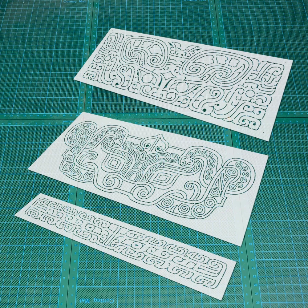 Sashiko Template Cross vintage border Embroidery Stencil Reusable PET formwork for Embroidery,coaster Fabric Drawing tool