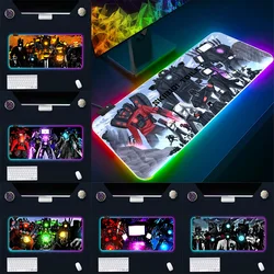 Skibidi Toilet Titan Speakerman RGB Pc Gamer Keyboard Mouse Pad Mousepad LED Glowing Mouse Mats Rubber Gaming Computer Mausepad