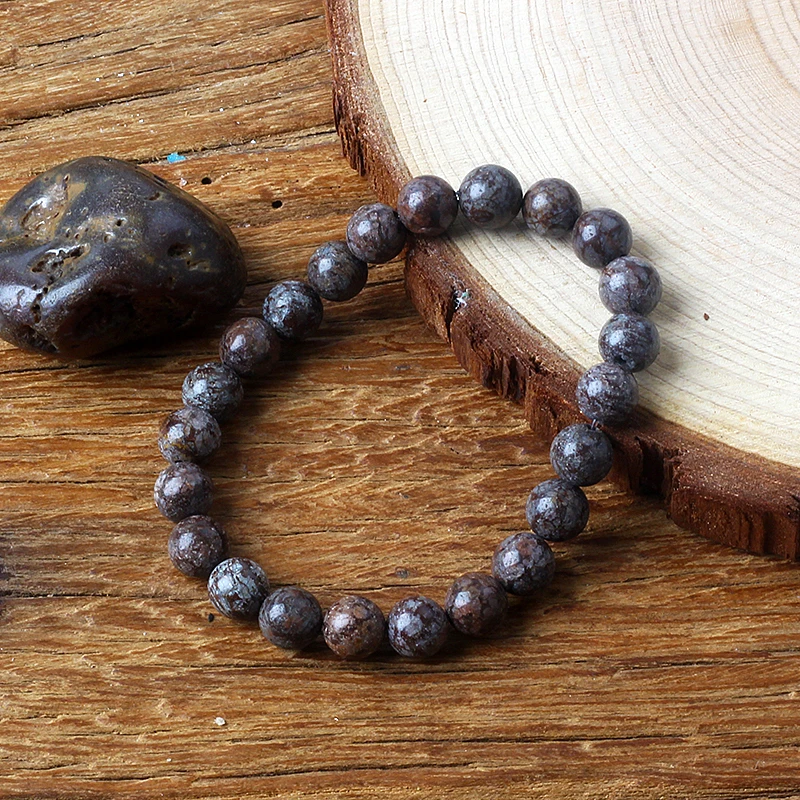 Vintage Coffee Snowflake Jaspers Beads Bracelets Men Reiki Energy Chakra Natural Stone Bracelets for Women Jewelry Pulsera Gifts image 3