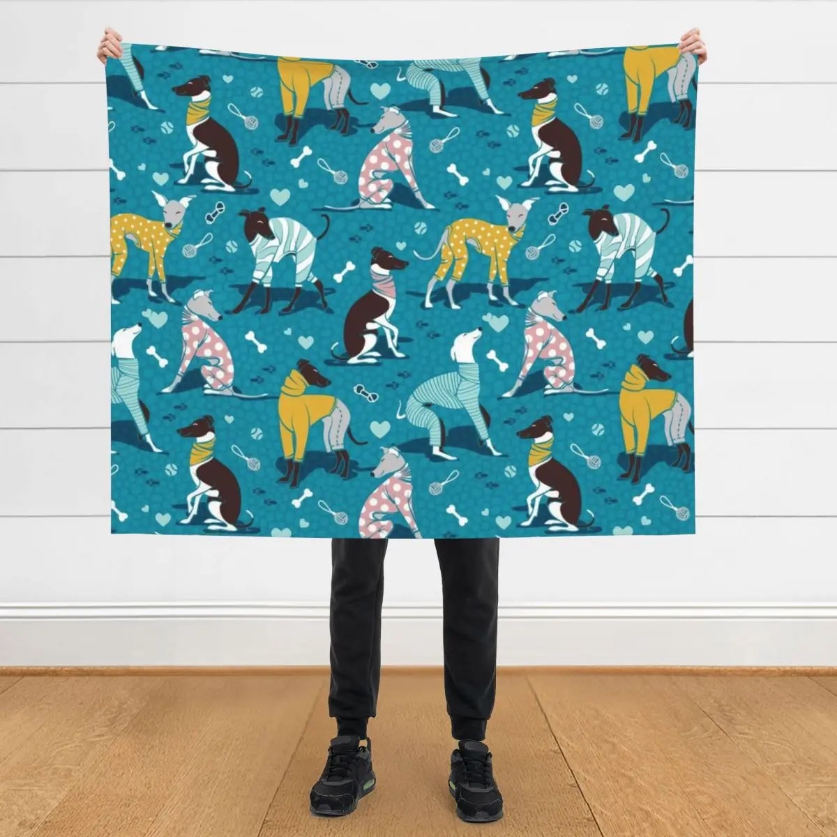 

Greyhounds dogwalk // turquoise background Throw Blanket Sofas manga Thin Bed Fashionable Blankets