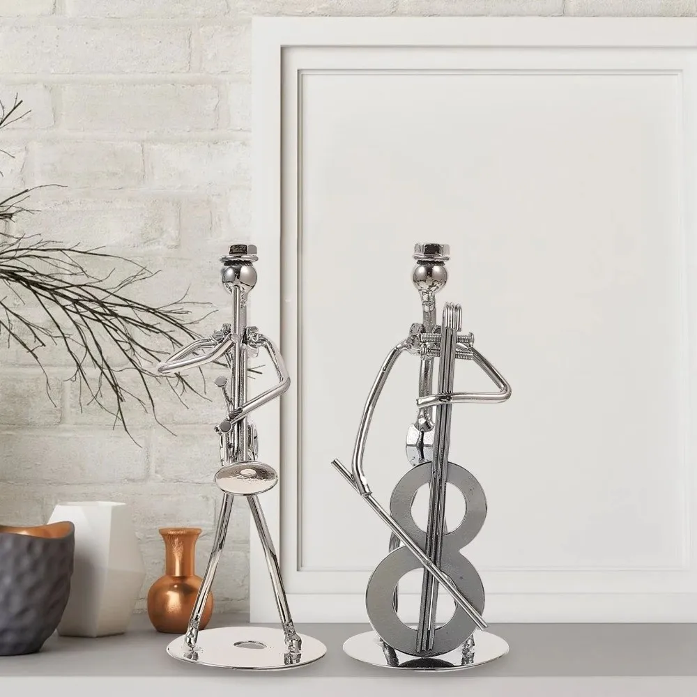 Minimalist Musician Music Instrument Ornament Violin Metal Guitar Decoration Craft Ironwork Band Ornament For Music Lovers