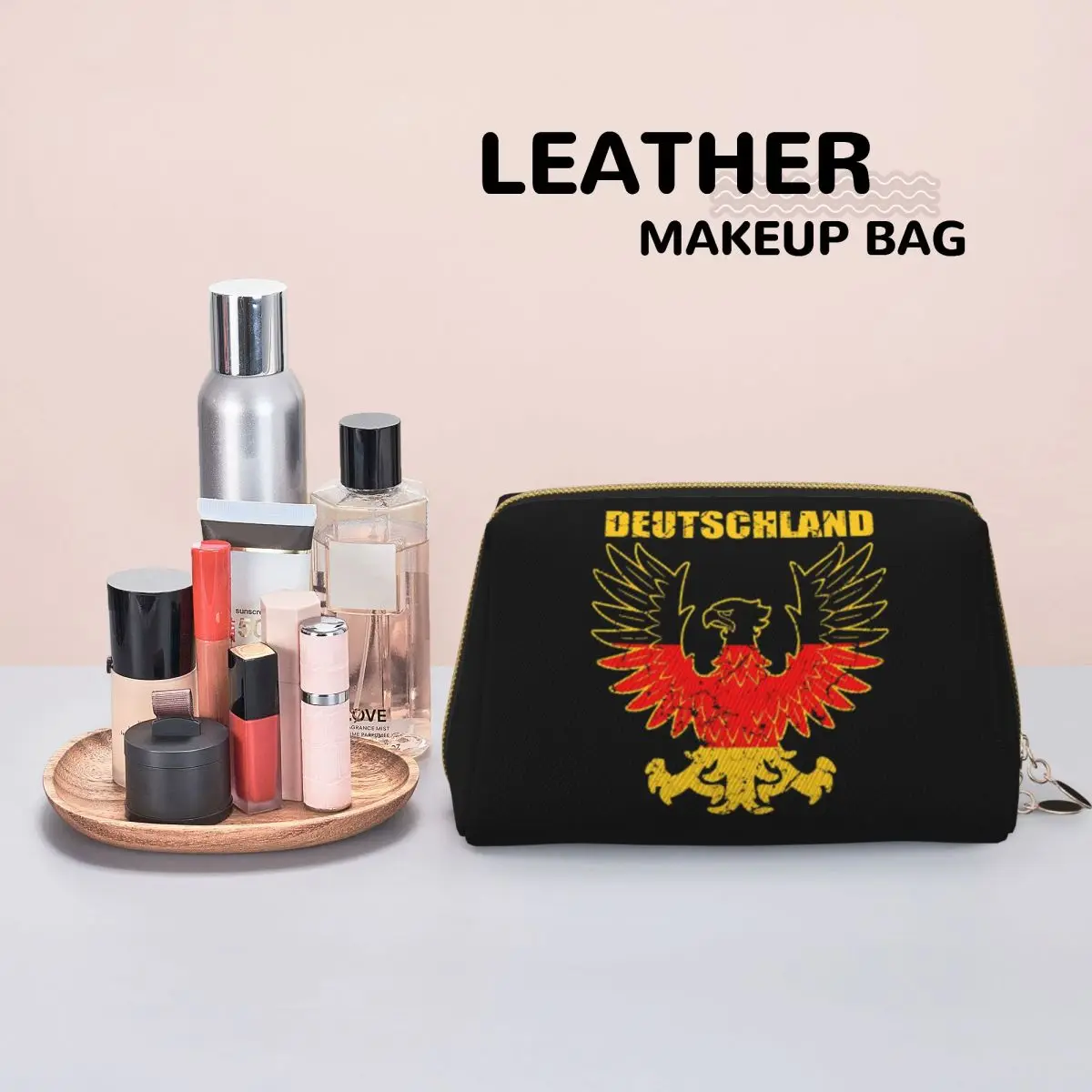 German Empire Eagle Flag Women Cosmetic Bag Travel Makeup Organizer Pouch Toiletry Storage Dopp Kit Box