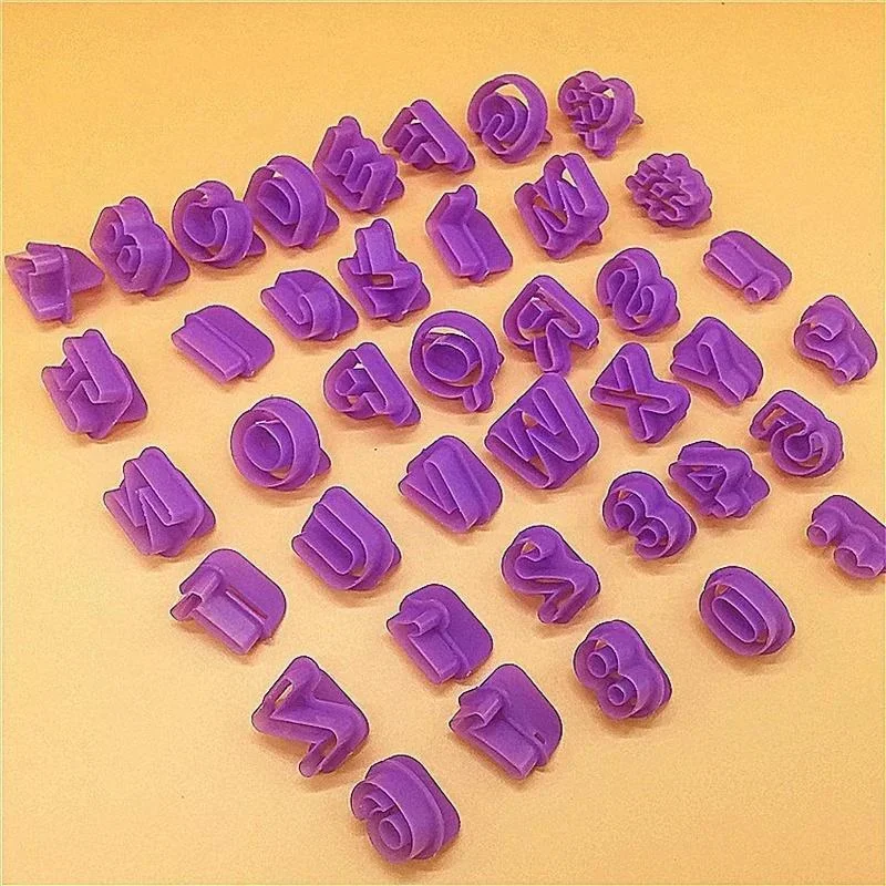 40‑Piece Alphabet & Number Cookie Cutter Set With Handles Letter Character Fondant Cake Biscuit DIY Baking Kitchen Accessories