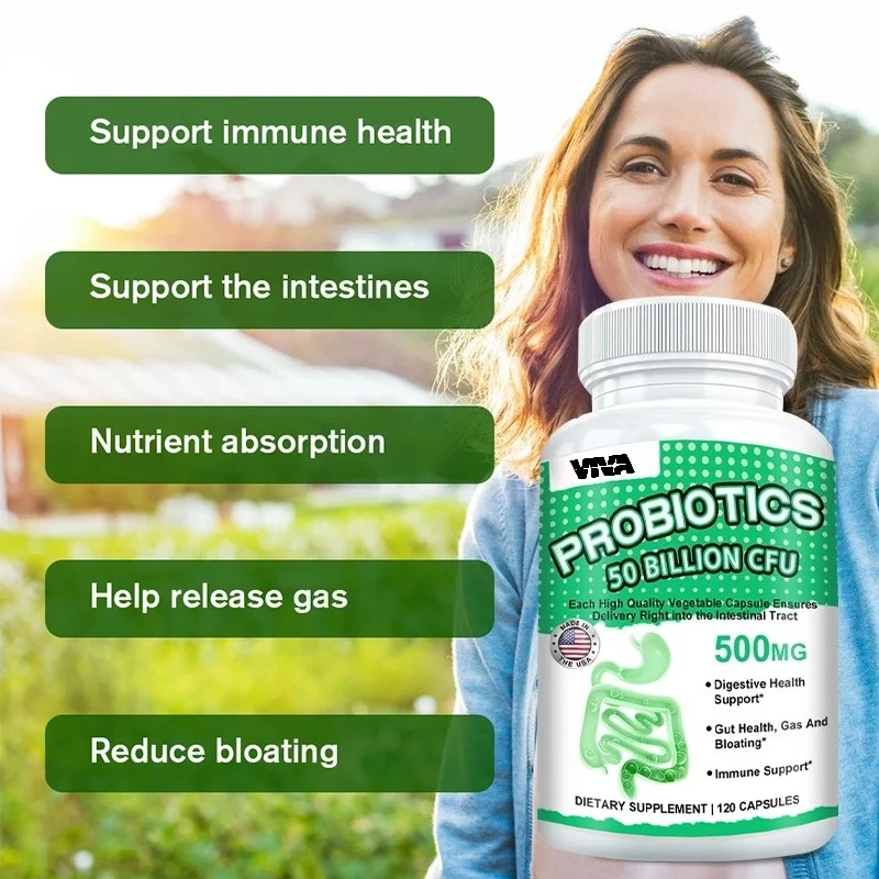 Daily Supplement of Probiotics,50 Billion CFU,Supports Digestive Health,Promotes Intestinal Health and Balances Intestinal Flora