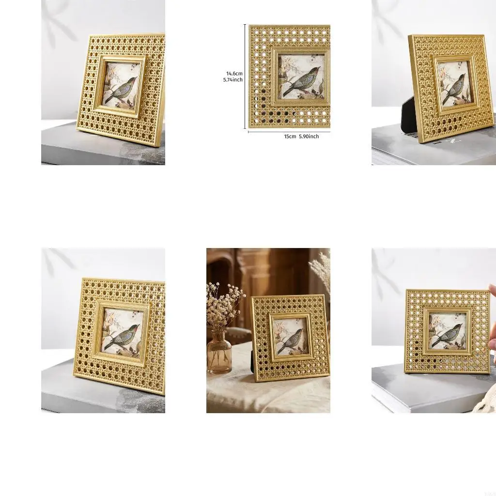 Square Photo Frame for Bedroom, Study, and Shelf Display, 1 Piece Y5GB