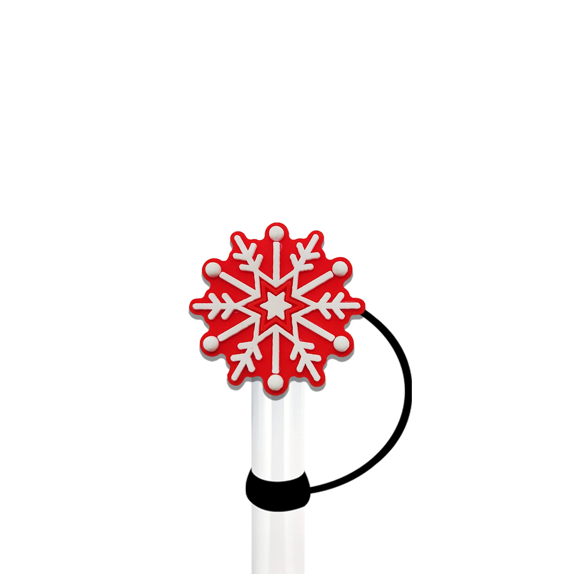 1-6PCS Hot Snowflake Straw Cover Cap 10MM Straw Covers Cap Compatible with Stanley Cup Proof Drinking Fit Cup Straw Cap Cover